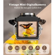 Mini Vintage Digital Camera, Portable Retro Twin-Lens Reflex Style Digital Camera with 16GB Card, 12MP Photos, Autofocus, 1080P FHD Video, Dual Filters, Gifts for Boys, Girls, Wife, Mothers Day Gifts