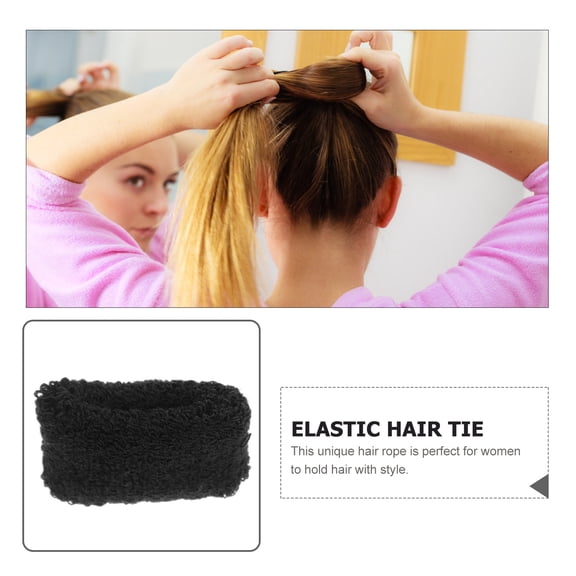 CRILSTYLEO 12Pcs Black Elastic Hair Tie Thickened Seamless Hair Rope Chic Ponytail Holder for Decor