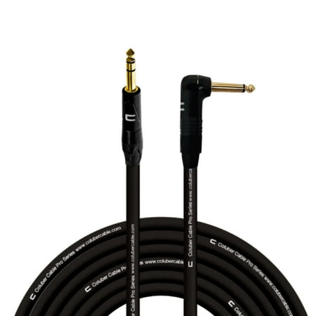 Coluber Cable 1/4" TRS Male - Right Angle 1/4" TS Pro 3-Pin Audio Connector