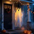thumbnail image 5 of Large Hanging Swing Ghost Halloween Decor with Remote Control, Waterproof LED Light Up Ornament, 8 Lighting Modes Indoor Outdoor Yard Porch Haunted House Decoration, 5 of 7