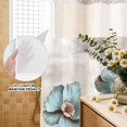thumbnail image 3 of No Hook Shower Curtain, Tulip Flower Shower Curtains for Bathroom with See Through Top Window, Teal Brown Vintage Floral Plant Botanical Waterproof & Washable Bath Curtain Extra Long 72"x84", 3 of 9