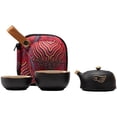 thumbnail image 5 of Tea Cup Set Portable Travel Tea Set With One Pot And Two Cups Of Black Pottery Express Cup And Hand Creative Business Tea Set Teapots & Coffee Servers Travel Tea Set, 5 of 7