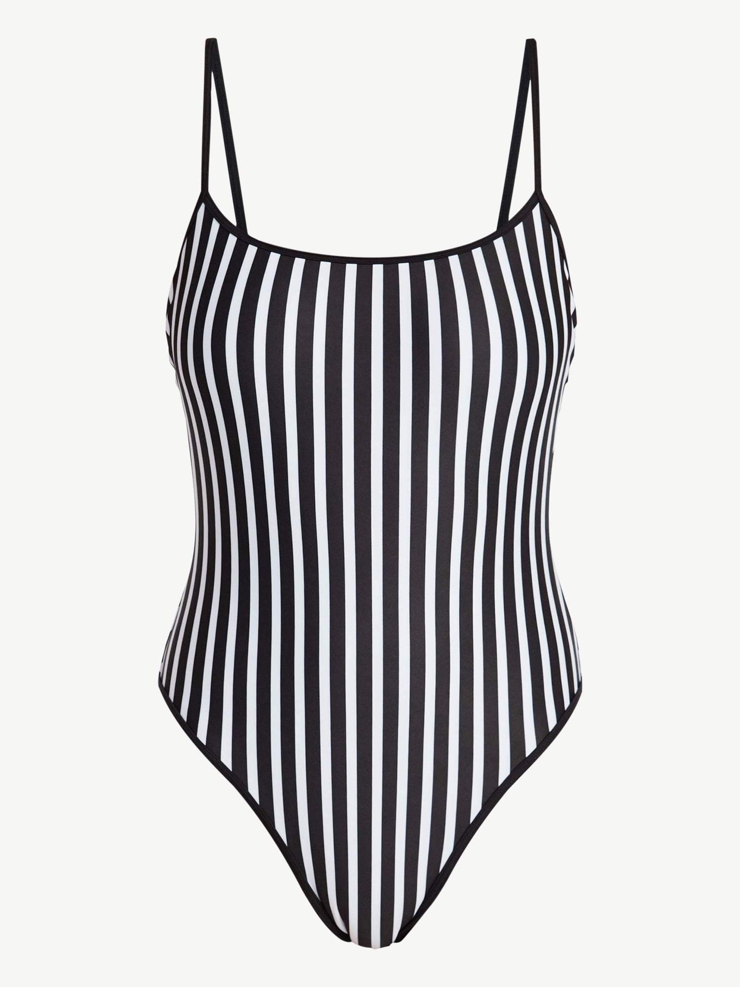 No Boundaries Sporty Stripe One-Piece Swimsuit, Women’s XXS-XXL