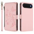 thumbnail image 2 of Magnetic Clasp Flip Stand Case for iPhone Air with Lanyard 5-Card Holder  Butterfly Flower Multi-card Zipper Wallet Leather Phone Case,Pink,For iPhone Air, 2 of 8