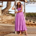 thumbnail image 2 of Femmes Été Décontracté Midi Maxi Robe Boho Sans Manches Blouse une Ligne Longue Robe, 2 of 6