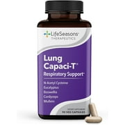 Lung Capaci-T - Respiratory Support Supplement - CoQ10, N-Acetyl Cysteine, Boswellia, Eucalyptus, Mullein, Green Tea, Nettle & Peppermint - Increases Oxygen Capacity & Reduces Mucus - 90 Capsules