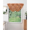 thumbnail image 2 of Waterfall Valances for Windows, Boho Orange Kitchen Sheer Valance Curtains, Country Style Bohemian Floral Retro Tribal Rod Pocket Elegant Swag Valances for Living Room Bedroom, 47.2"x38.5", 2 Panel, 2 of 8