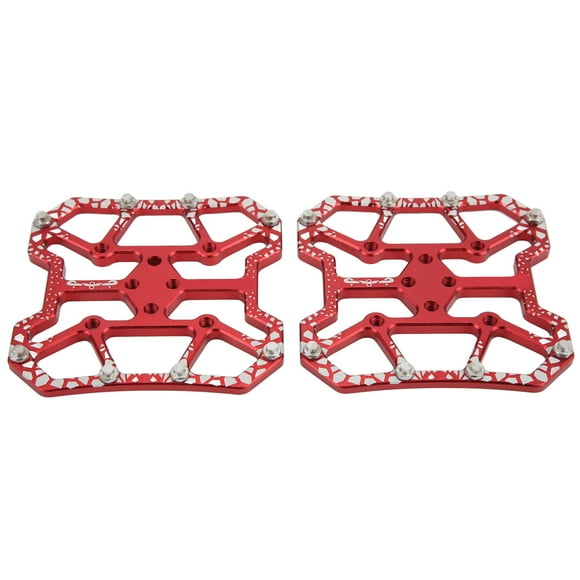 1 Pair Bicycle Clipless Pedal Converter Self Locking Disc Pedals Platform Adapter Anti Skid for SPD Bike System Applied Family (Red)