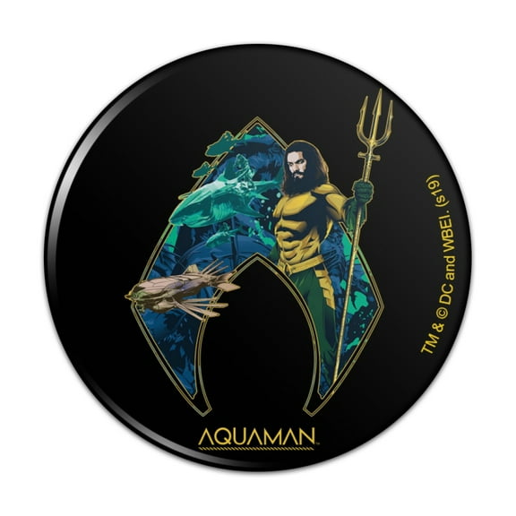 Aquaman Movie Atlantis Logo Kitchen Refrigerator Locker Button Magnet