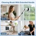 thumbnail image 6 of Electric Spin Scrubber, Cordless Cleaning Brush with Long Handle & 9 Replaceable Heads, Power Shower Scrubber for Bathroom, Bathtub & Tile Floor, 6 of 10