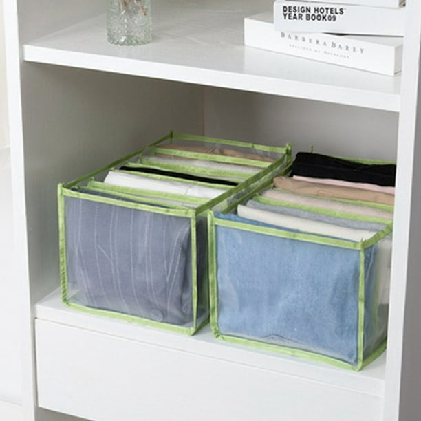 Likem Drawer Organizer Folding Clothes Box T-Shirt Jeans Leggings Closet Storage Bag Green 36*17*12cm