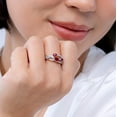 thumbnail image 3 of ANGARA Natural Three-Stone Pear Ruby Criss-Cross Ring in 14K Rose Gold for Women (Size-6x4mm) | July Birthstone, Birthday, Anniversary, Jewelry Gift for Women | Natural Ruby Ring, 3 of 9