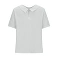 thumbnail image 5 of Cotton Linen Shirts for Women Summer Short Sleeve Casual Collared Work Blouse Tunic Tos, 2025 Under 10 Dollar Limited Time, 5 of 6