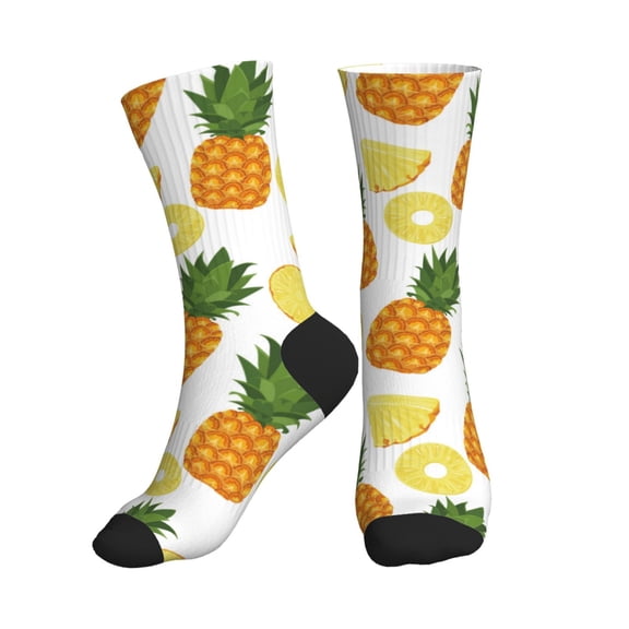 Crew Socks for Women Men Athletic - Cute Pineapple Swwb Soft Comfort Breathable Mid-Calf Sole Running Socks Womens Men