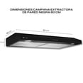 thumbnail image 3 of FLINE | Combo parrilla de gas y Campana Acero Inoxidable | negra 80 cm| vidrio templado y acero negro| 5 quemadores | Controles boton | OS5BR80, 3 of 5