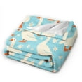 thumbnail image 2 of Kll Fleece Blanket Plush Throw Blanket White Geese And Flower,Soft Fuzzy Cozy Flannel Blanket For Couch Sofa Bed.(50"X40"), 2 of 9