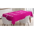 thumbnail image 1 of Keep Calm Tablecloth, Simplistic Design Feminine Image with Climb Higher Quote and Queen Crown, Rectangular Table Cover for Dining Room Kitchen, 60" X 84",Magenta and White, by Ambesonne, 1 of 3