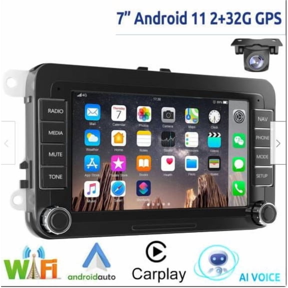 Corfhy Android Car Radio Stereo for VW Volkswagen Jetta Passat 7" Touch Screen Car Stereo with GPS Navigation WiFi Bluetooth FM RDS Audio Receiver Dual USB SWC Head Unit,2+32G