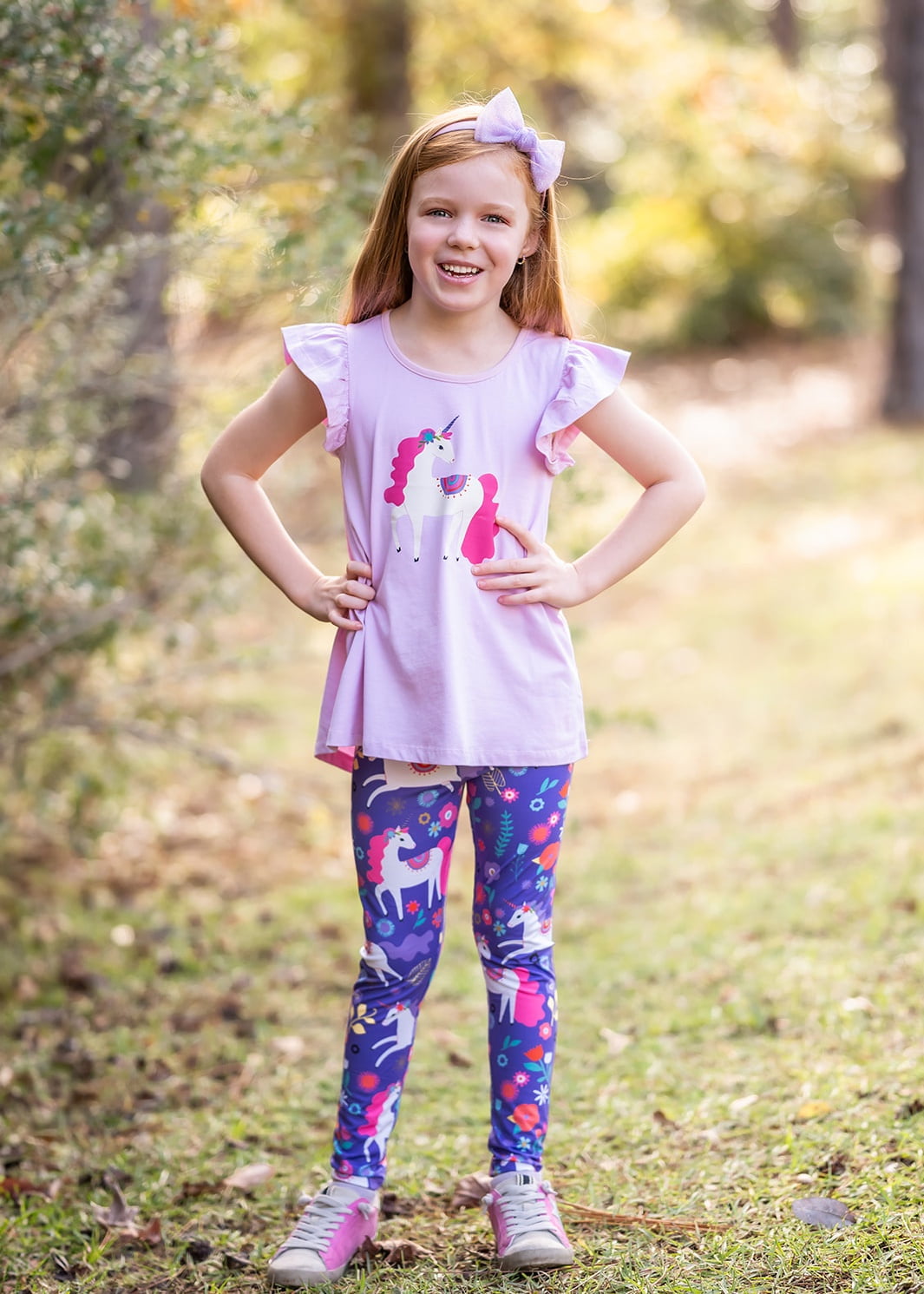 Millie Loves Lily Toddler Girls Lilac Unicorn Top & Legging Set Size (2T-12)