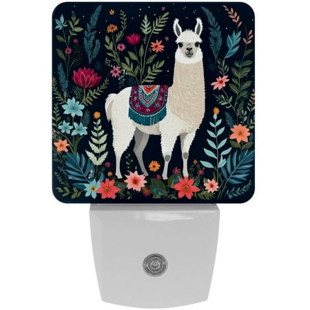 

Night Light Night Lights Plug into Wall 2-Pack Nightlight Plug in Night Light Dusk to Dawn Night Lamp Led Night Light for Adults Kids Room Animal Cartoon Llama Flower