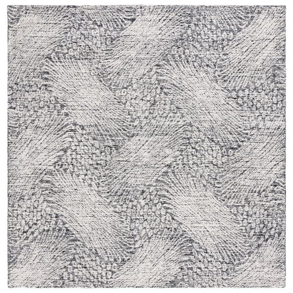 SAFAVIEH Ebony Abbott Floral Area Rug, Black/Ivory, 6' x 6' Square