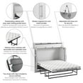 thumbnail image 3 of Pemberly Row 75" Modern Engineered Wood Queen Cabinet Bed with Mattress in White, 3 of 11