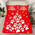thumbnail image 2 of Manfei Cartoon Xmas Tree Bed Sheets for Kid, Cute Cat Dog Paw King Sheets, Merry Christmas Sheet Set, Ultra Soft Home Decor, 4pcs, 2 of 7