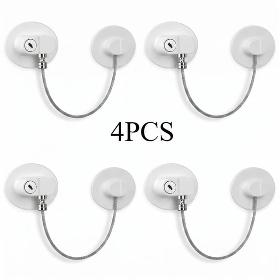 4 Pack Refrigerator Locks with Keys, Multi-Purpose Door Lock for Cabinets, Freezer, Deep Freeze Fridge