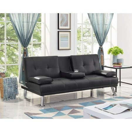 - Naomi Home Futon Sofa Bed with Armrest, Multiple Colors