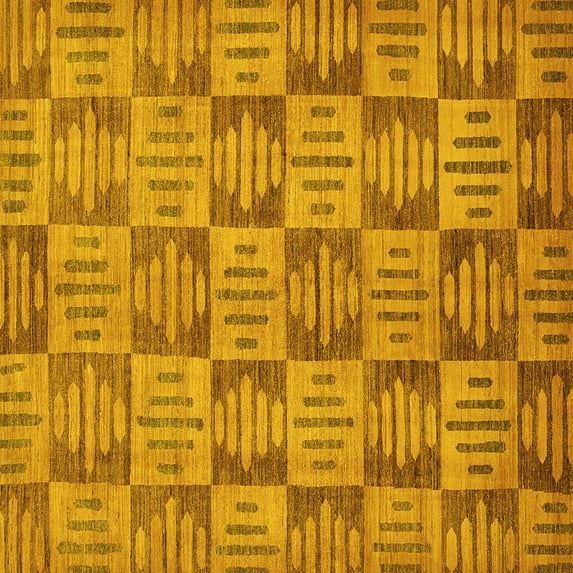 Ahgly Company Indoor Square Abstract Yellow Modern Area Rugs, 6' Square