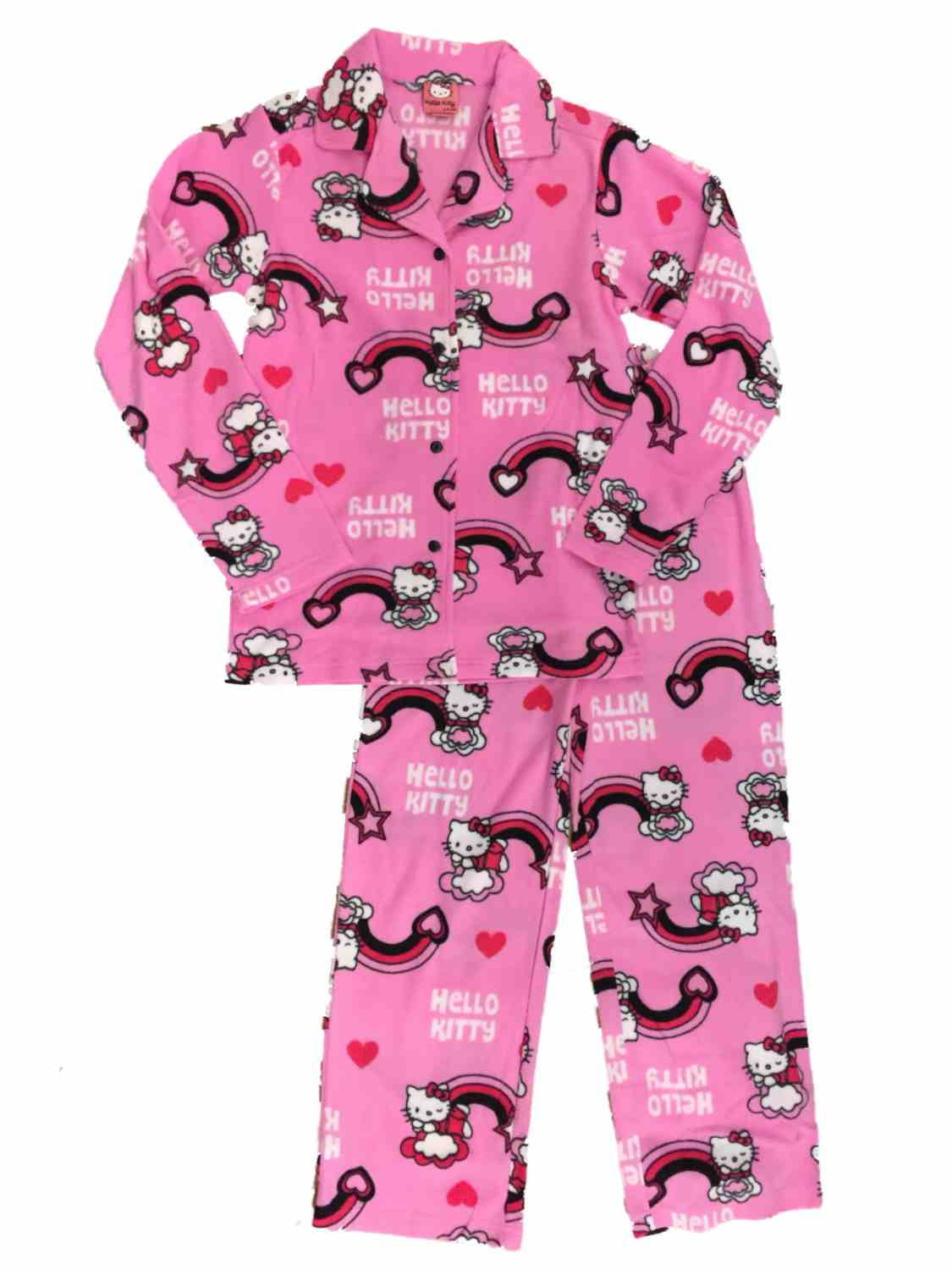 Hello Kitty - Womens Hello Kitty Cat Heart & Star Pajamas ...