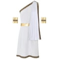 thumbnail image 3 of Doomiva Men's Ancient Greek God Toga with Sleeves One Shoulder Halloween Costume Tunic Role Play White 3XL, 3 of 7