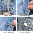 thumbnail image 4 of (1) 20 juegos de botones de Jean falsos de repuesto de 17mm, botones a presión de Metal desmontables sin costuras para ropa vaquera, pantalones vaqueros, bolsas, 4 of 5