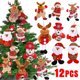 thumbnail image 2 of Adornos de muñeco de peluche de Navidad para el hogar, adornos de Papá Noel, muñeco de nieve, colgante de árbol de Navidad, decoraciones de fiesta de año nuevo, regalos, 12/1 piezas, 2 of 5