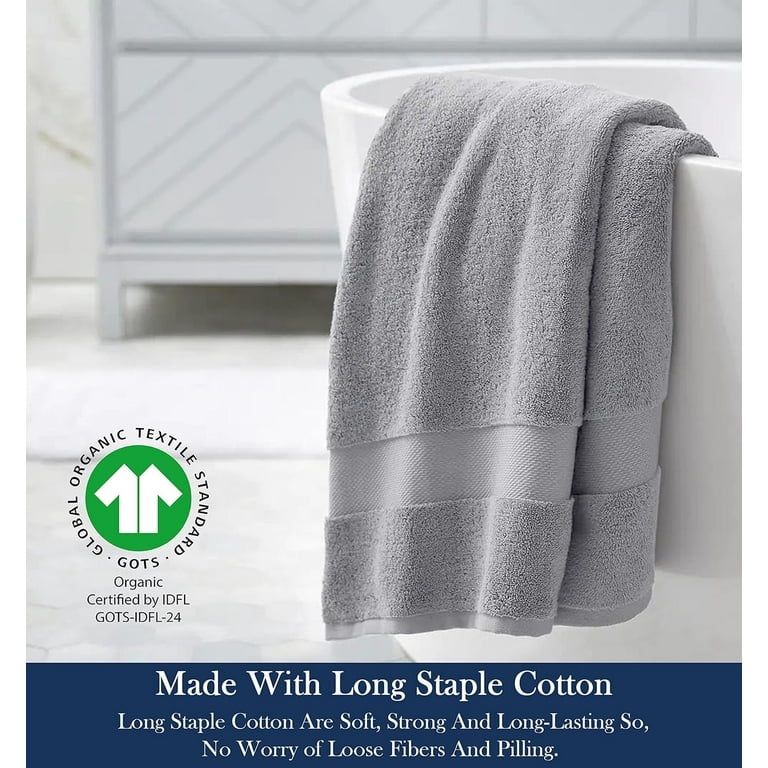 NEW! DKNY Oversized Bath Towel Solid White 3 PC SET Cotton OEKO