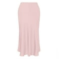 thumbnail image 4 of vigerkar High Waist Ruffled Fishtail Bodycon Maxi Long Skirt for Women Low Rise Sexy Ruched Casual Elastic Waistband Pink, M, 4 of 5