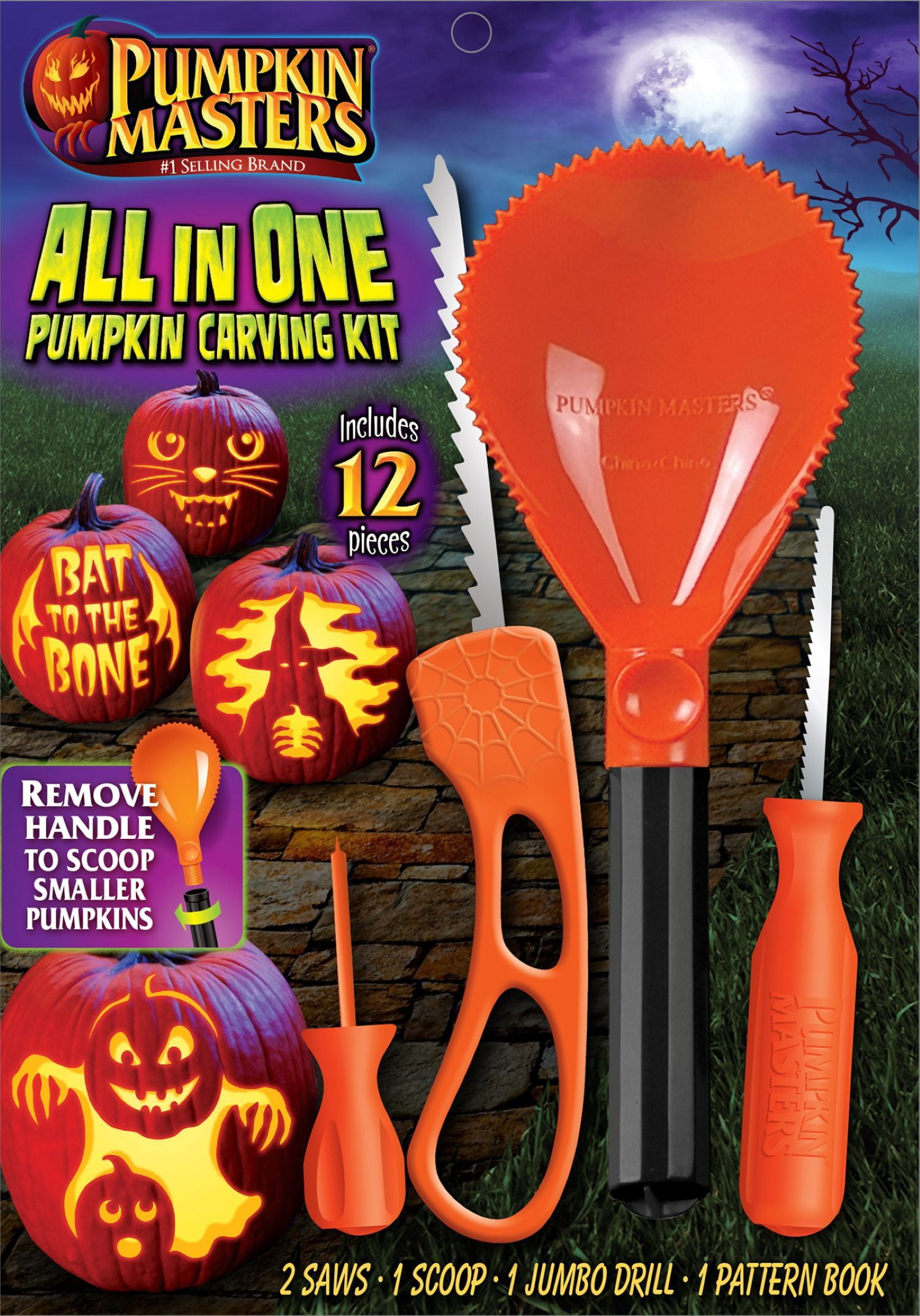 Pumpkin Masters All in One Pumpkin Carving Kit, 12 Pieces, (Orange)