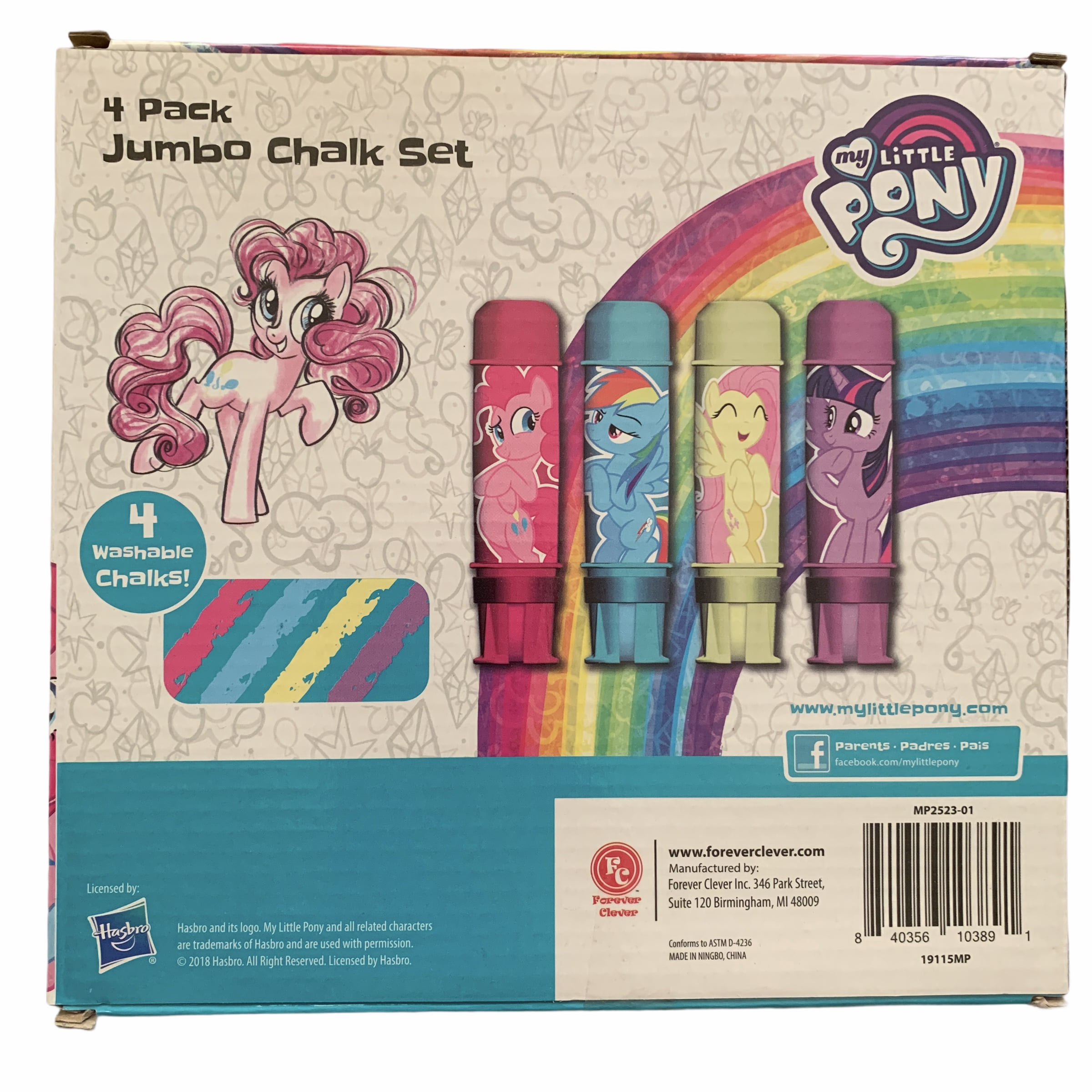 My Little Pony Chalk Holder And Chalk 4 pack Hasbro Toys New Unopened Ages 3+ 