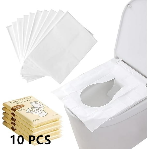 100PCS Toilet Seat Covers Disposable Flushable Travel Essentials for Public Restrooms, Airplane, Camping Convenient Paper Covers for Men Women