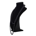 thumbnail image 3 of Collar de cadena de perlas largas y sueltas de estilo retro de color negro, 3 of 8