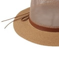 thumbnail image 5 of Visland Strap Decor Adjustable Drawstring Hollow Out Cowboy Hat Man Breathable Holes Straw Sunshade Hat Adult Headwear, 5 of 5