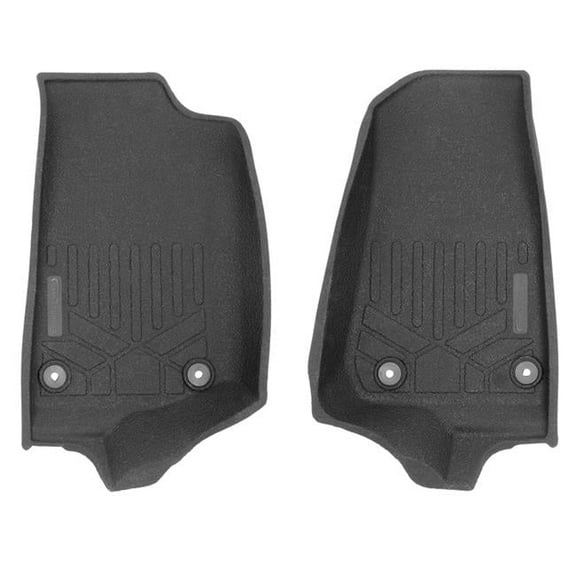 Smartliner RA0316 Custom Fit Rubber 1st Row Floor Mats Liner Set for 2018-2023 Jeep Wrangler, Black