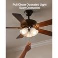 thumbnail image 6 of KFFKFF Ceiling Fan Light Kit with Three-Light 3000K 750lm Fixture, Pull Chain Operation, Ideal for Living Room, Bedroom, Dining Room, Home Decor, Featuring Cloud White Glass and Brushed Nickel Finish, 6 of 9