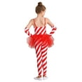 thumbnail image 3 of TSSOE Kids Girls Christmas Candy Cane Santa Claus Jumpsuit Ballet Dance Leotard Tutu Dress Elf Outfit Red 8, 3 of 7