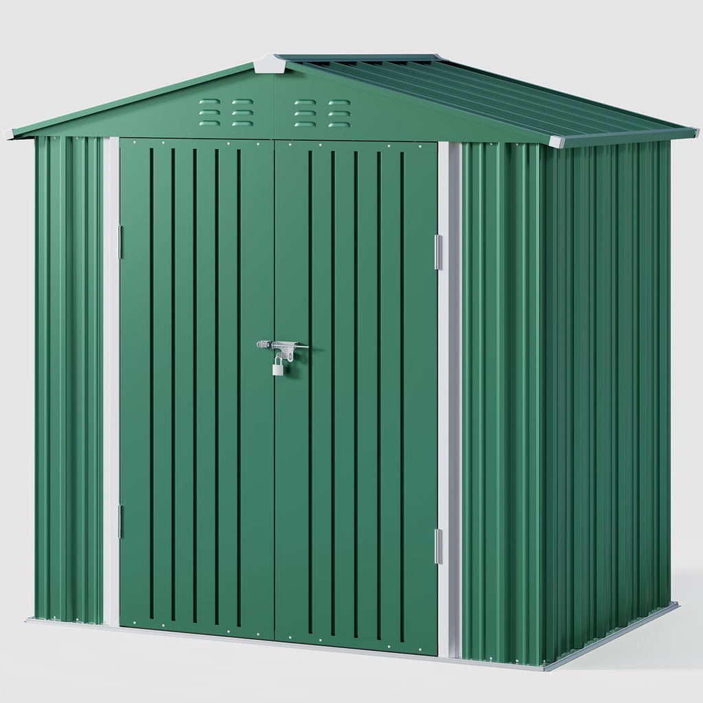 6' x 4' Outdoor Storage Shed on Sale, Aiho Shed & Outdoor Storage Clearance, Metal Storage Shed for Outside, Backyard, Garden & Patio - Green