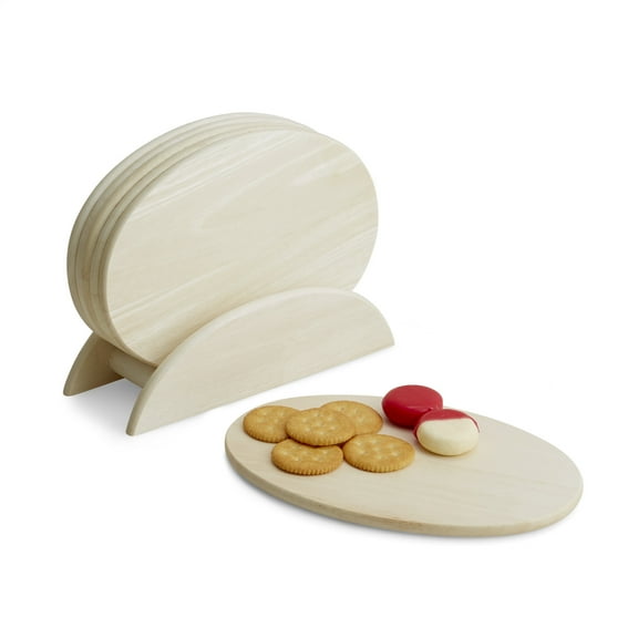 7 Piece Oval Tray Serving Set with Stand