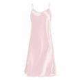 thumbnail image 5 of Rigardu Hot Sale!! Nightgowns for Women 2025 New Women's Summer V Neck Strap Thin Slim Fit Solid Color Hanging Dress Pink L, 5 of 5