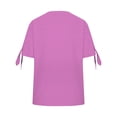 thumbnail image 4 of Shirts for Women V Tie Button Side Sleeve fork Short Sleeve T Shirt Spring Summer Loose Fit Soft Bamboo Hemp Breathable Casual Daily Wear Top Xl Size Spring Summer Womens Tops, 4 of 5