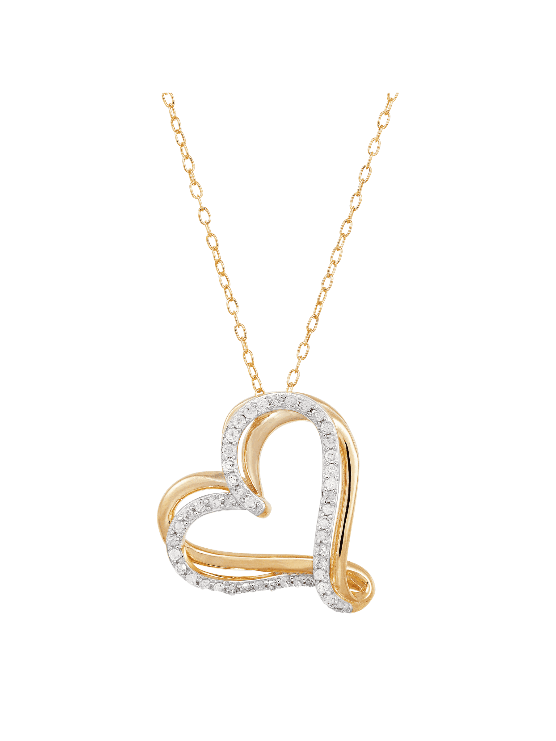 Gold-Plated Sterling Silver Double Heart Pendant Jamaica Ubuy