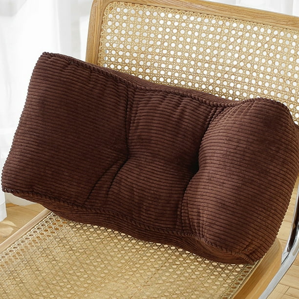 Cojín Lumbar de Pana | Almohada para Siesta, Ideal para Sofá, Cama U Oficina | Cojín Suave y Portátil - Café - 48 X 25 X 19 Cm